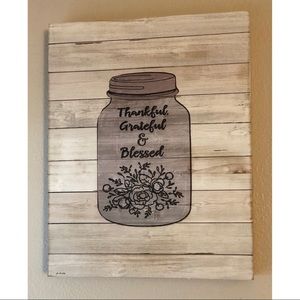 Wood Mason Jar Word Wall Art